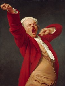 Autoritratto, sbadigliando